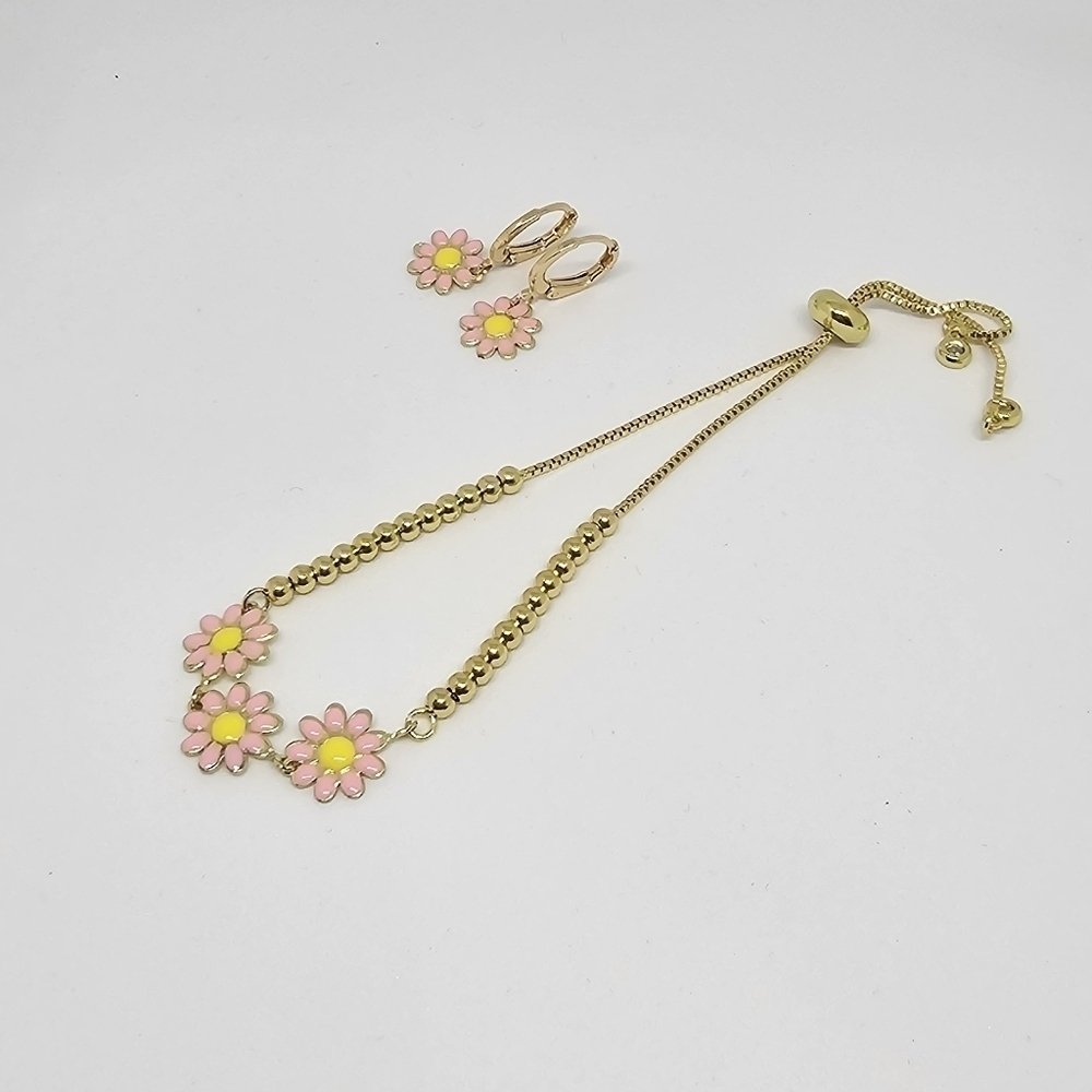 Pink Daisy Jewelry Set